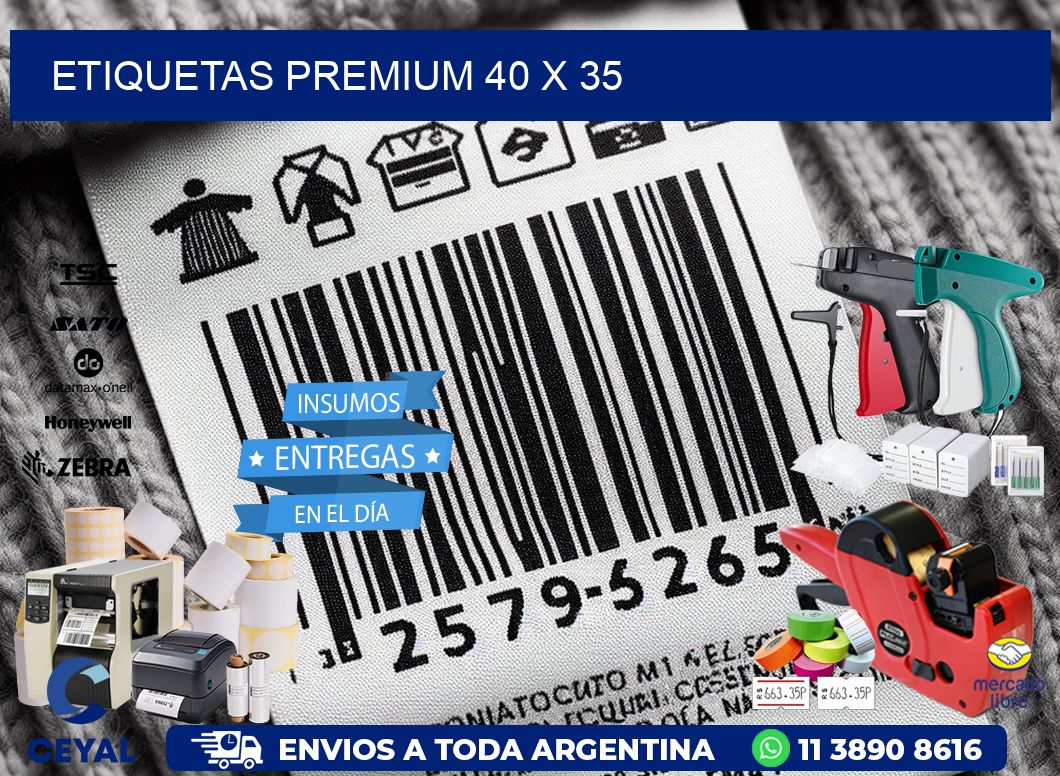 Etiquetas premium 40 x 35