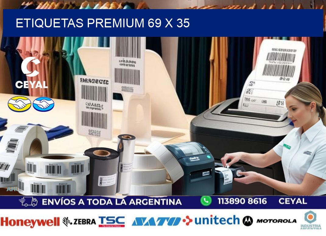 Etiquetas premium 69 x 35