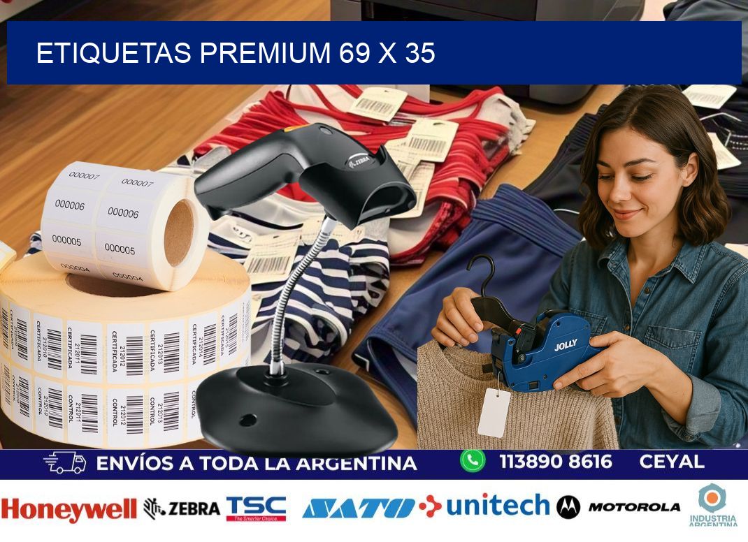 Etiquetas premium 69 x 35