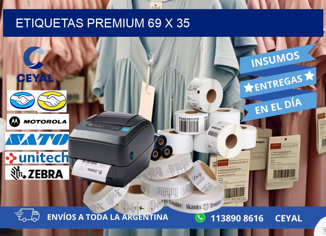 Etiquetas premium 69 x 35