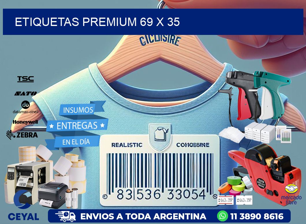 Etiquetas premium 69 x 35