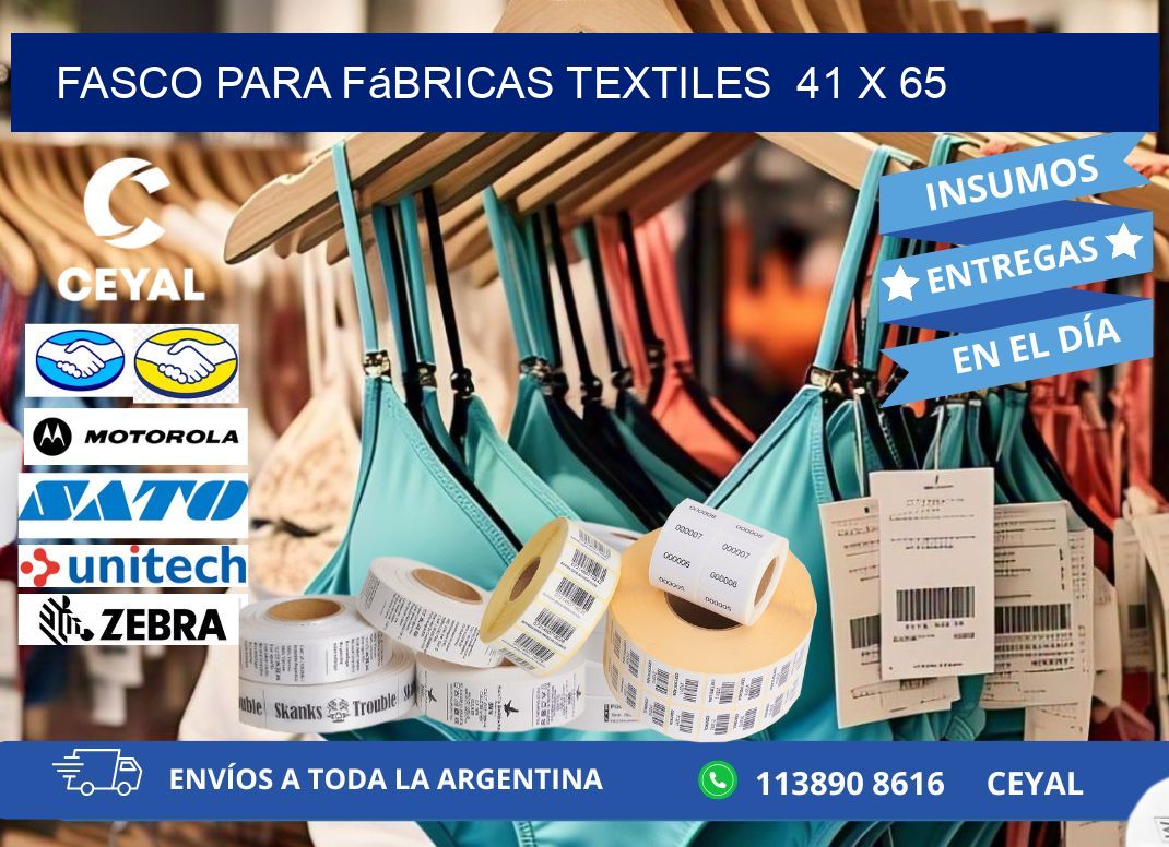 Fasco para fábricas textiles  41 x 65