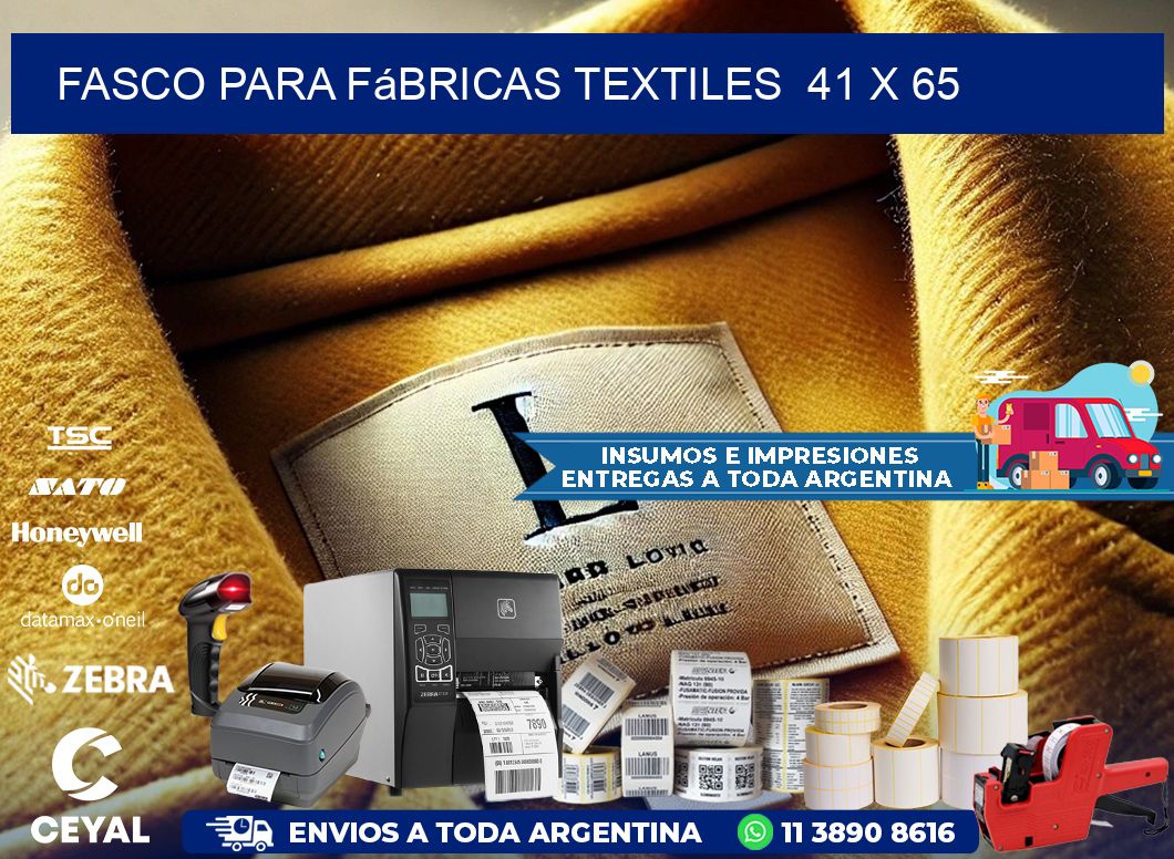 Fasco para fábricas textiles  41 x 65