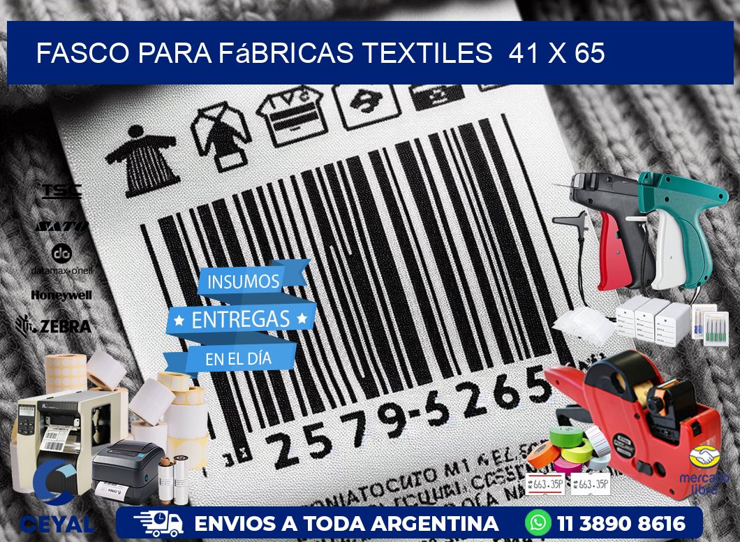 Fasco para fábricas textiles  41 x 65