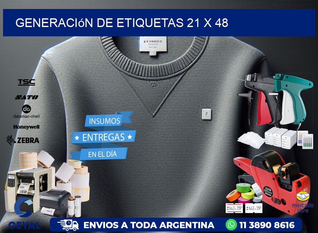 Generación de etiquetas 21 x 48