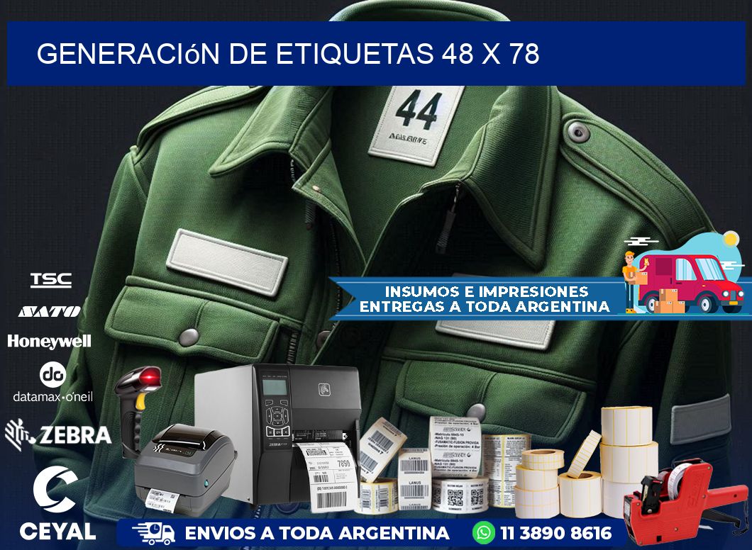 Generación de etiquetas 48 x 78