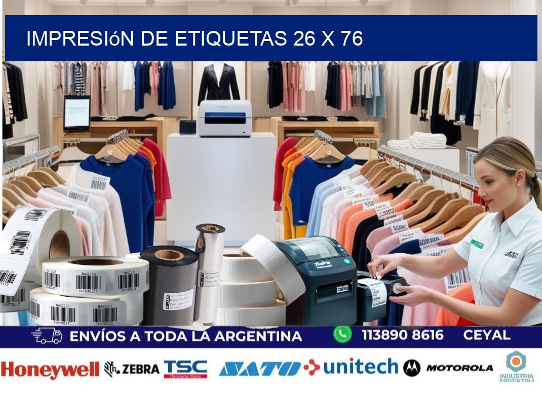 Impresión de etiquetas 26 x 76