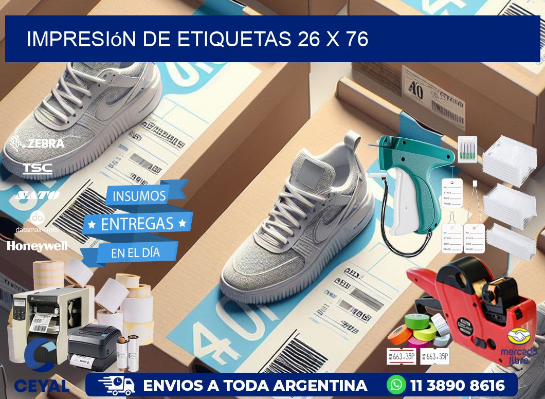 Impresión de etiquetas 26 x 76