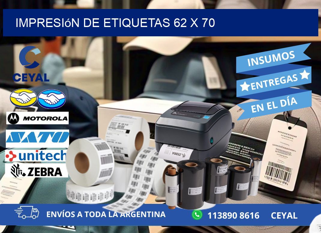 Impresión de etiquetas 62 x 70