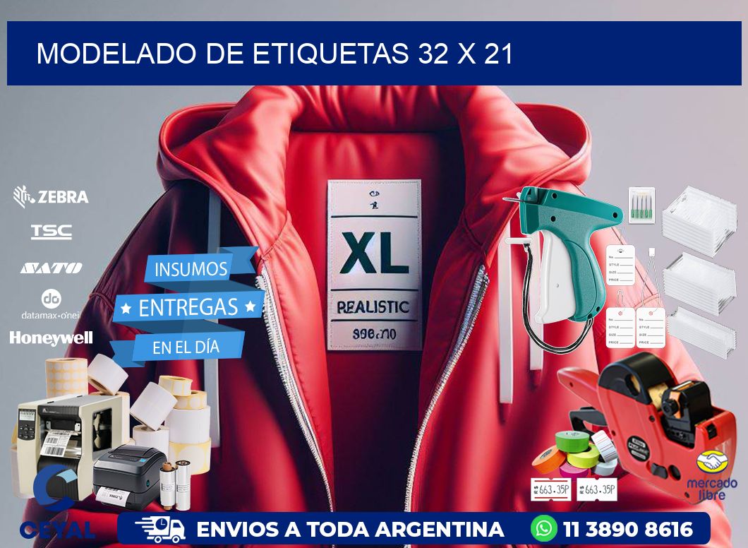 Modelado de etiquetas 32 x 21