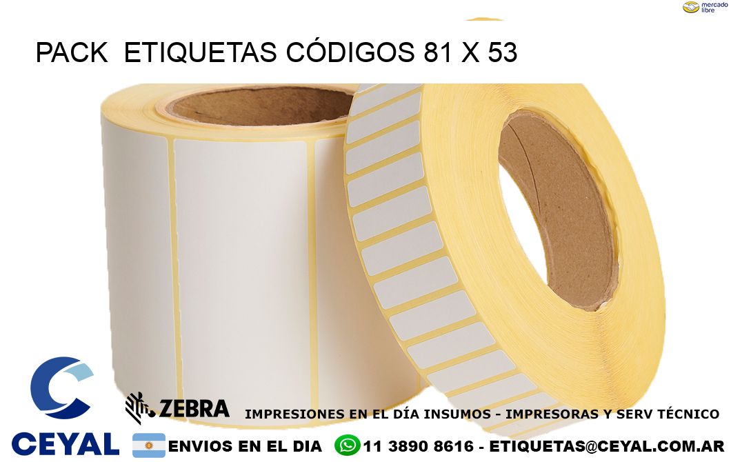 Pack  ETIQUETAS CÓDIGOS 81 x 53