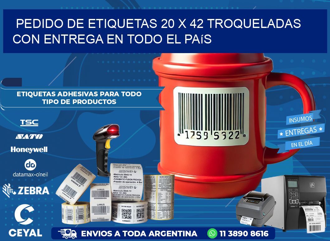 Pedido de etiquetas 20 x 42 troqueladas con entrega en todo el país
