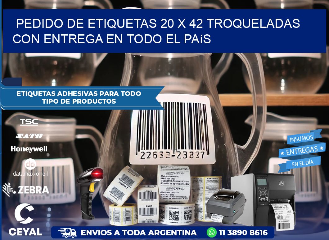 Pedido de etiquetas 20 x 42 troqueladas con entrega en todo el país