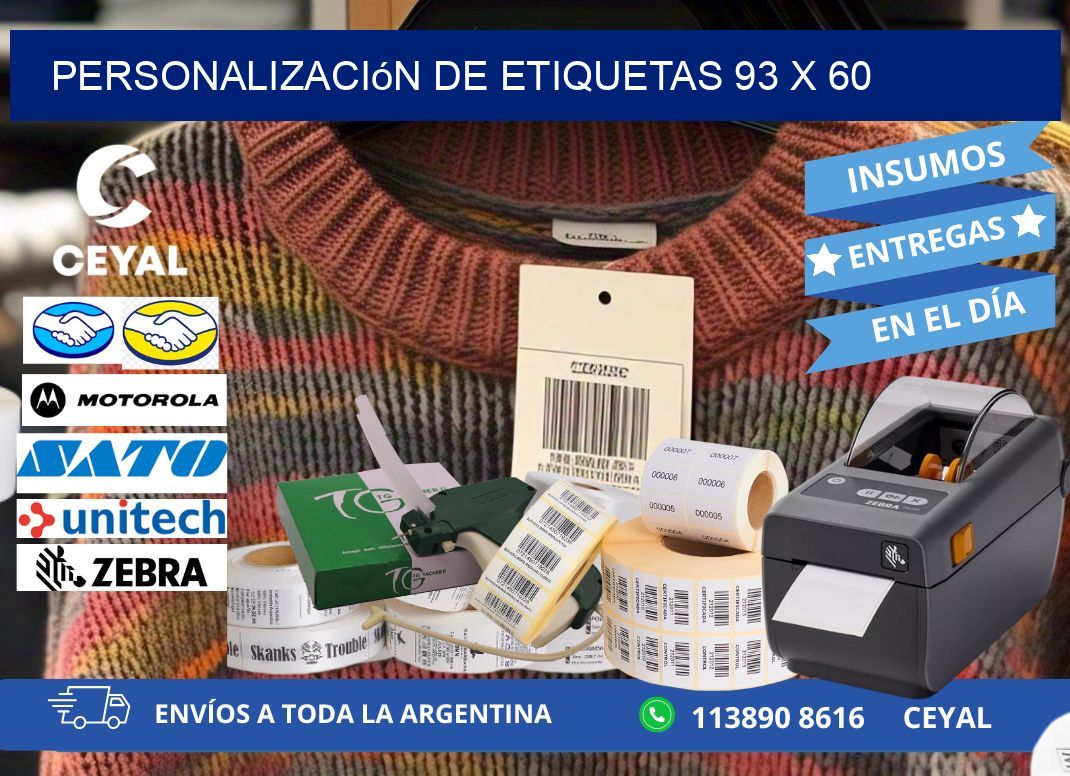 Personalización de etiquetas 93 x 60