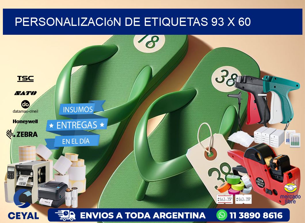 Personalización de etiquetas 93 x 60