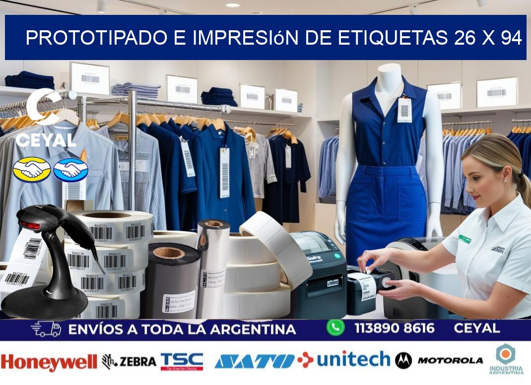 Prototipado e impresión de etiquetas 26 x 94