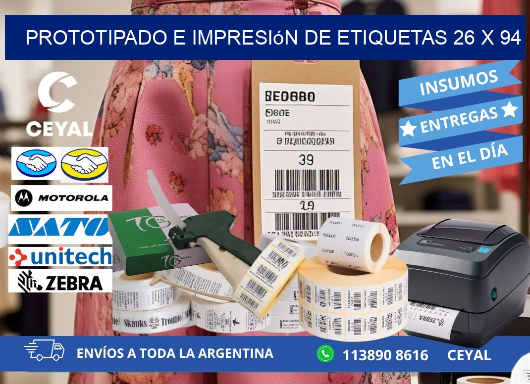Prototipado e impresión de etiquetas 26 x 94