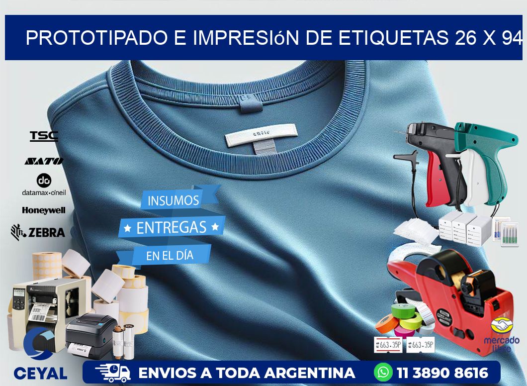 Prototipado e impresión de etiquetas 26 x 94