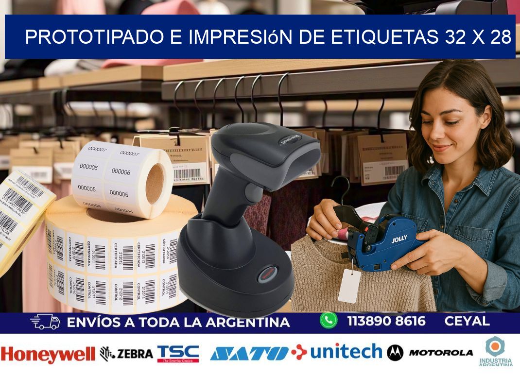 Prototipado e impresión de etiquetas 32 x 28