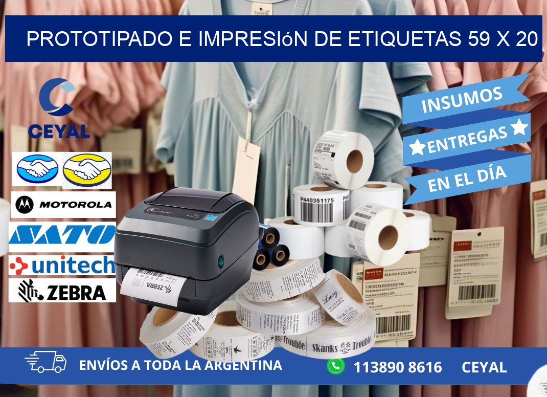 Prototipado e impresión de etiquetas 59 x 20
