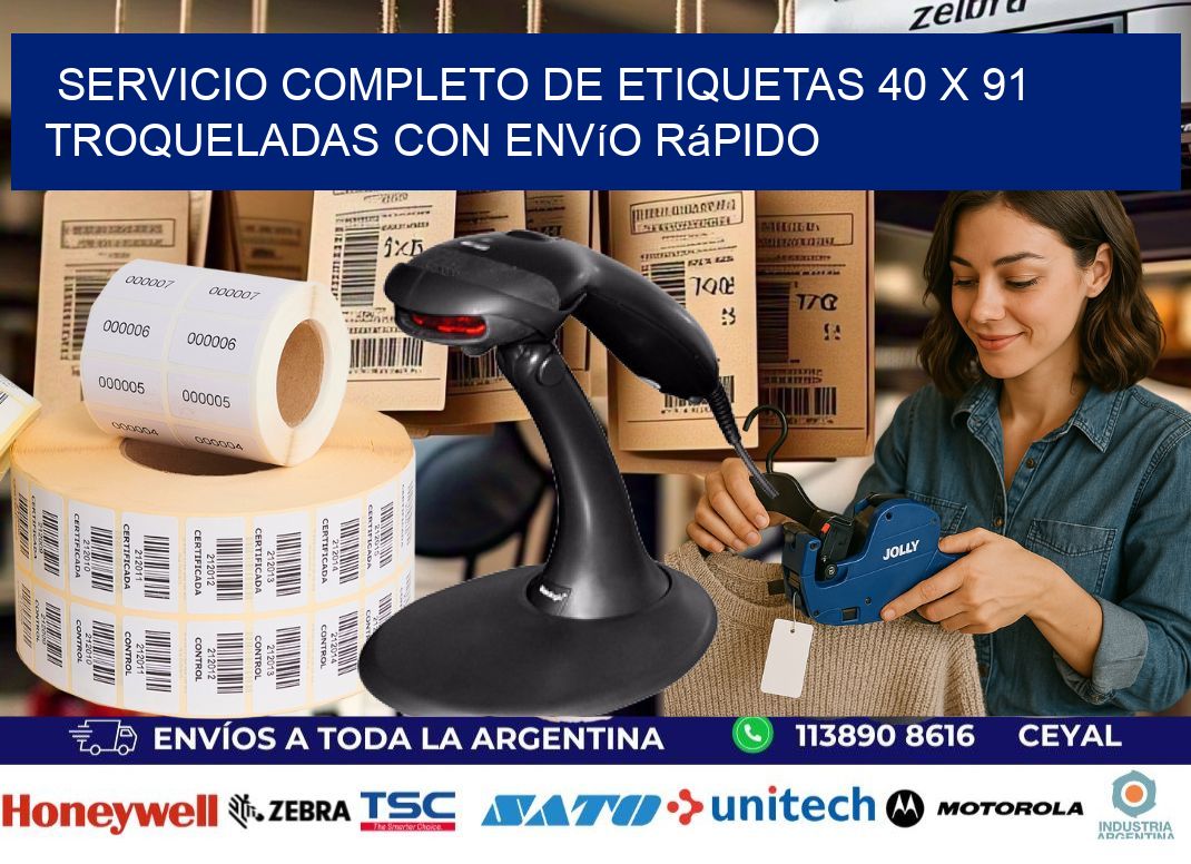 Servicio completo de etiquetas 40 x 91 troqueladas con envío rápido