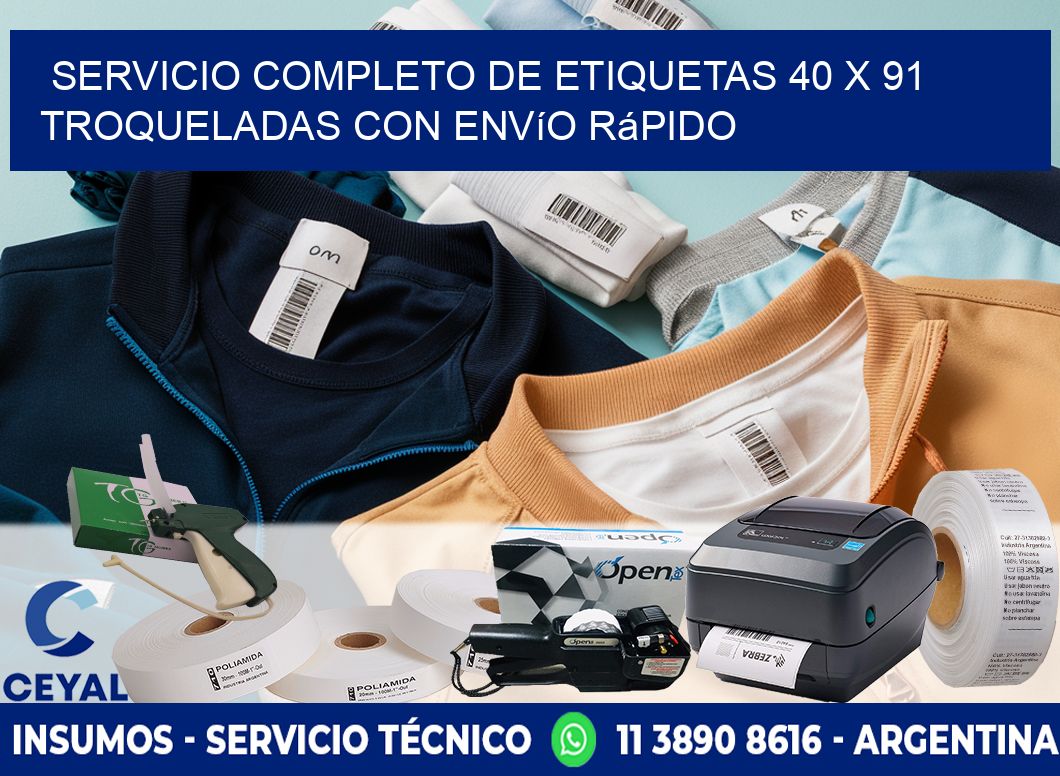 Servicio completo de etiquetas 40 x 91 troqueladas con envío rápido
