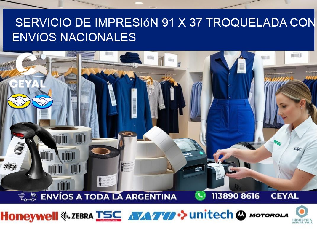 Servicio de impresión 91 x 37 troquelada con envíos nacionales