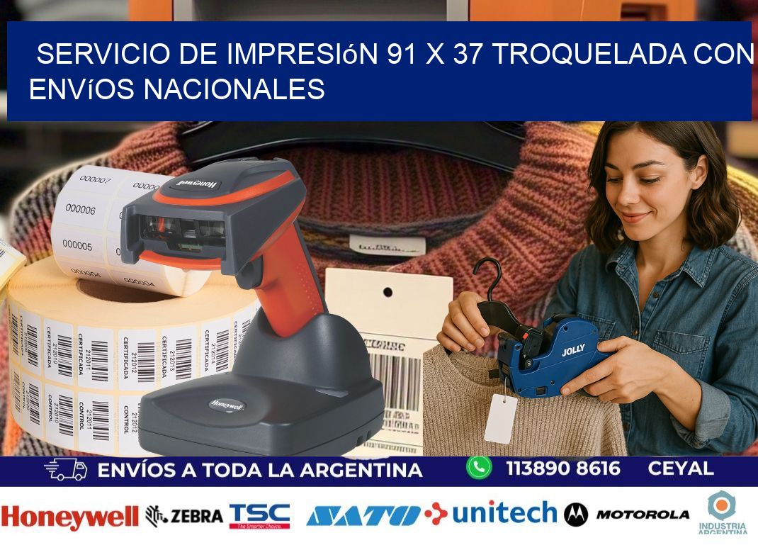Servicio de impresión 91 x 37 troquelada con envíos nacionales