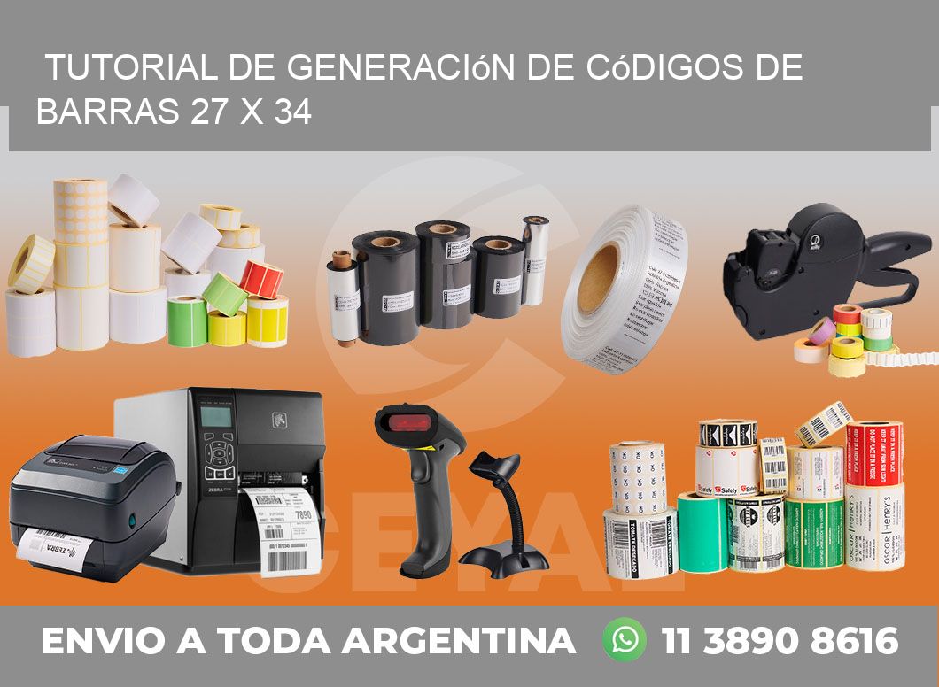 Tutorial de Generación de Códigos de Barras 27 x 34