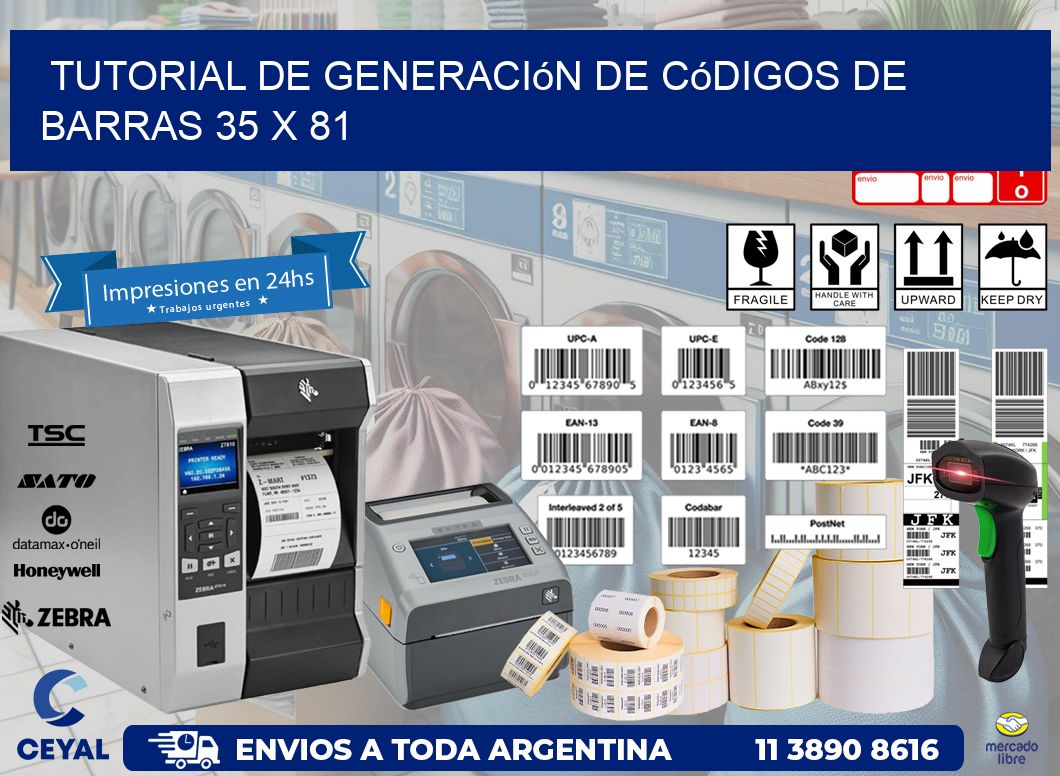 Tutorial de Generación de Códigos de Barras 35 x 81