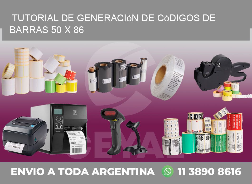 Tutorial de Generación de Códigos de Barras 50 x 86