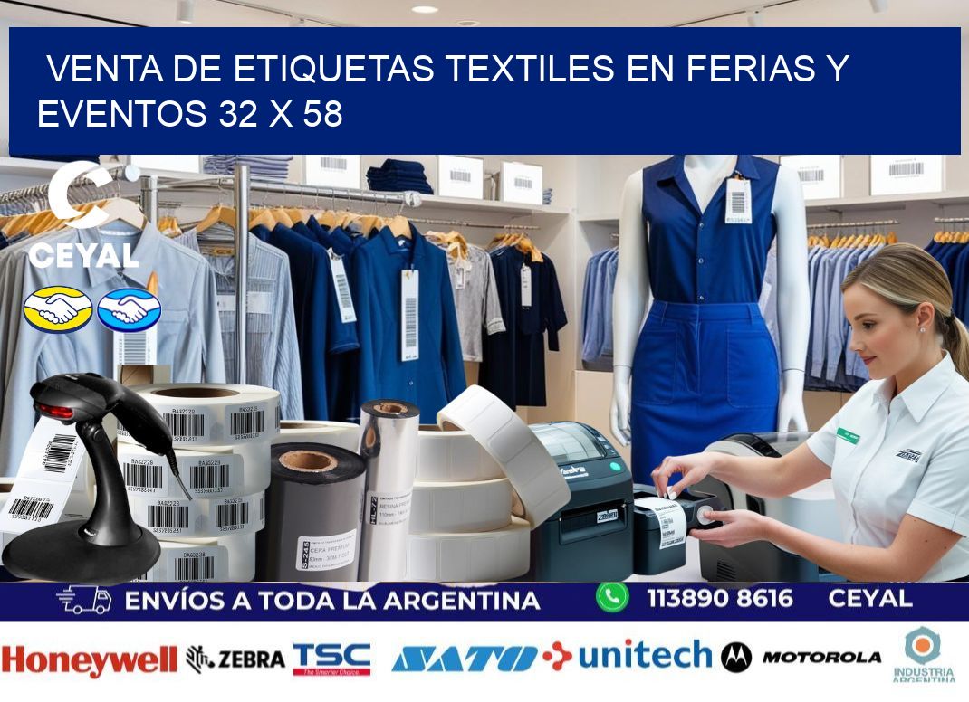 Venta de Etiquetas Textiles en Ferias y Eventos 32 x 58