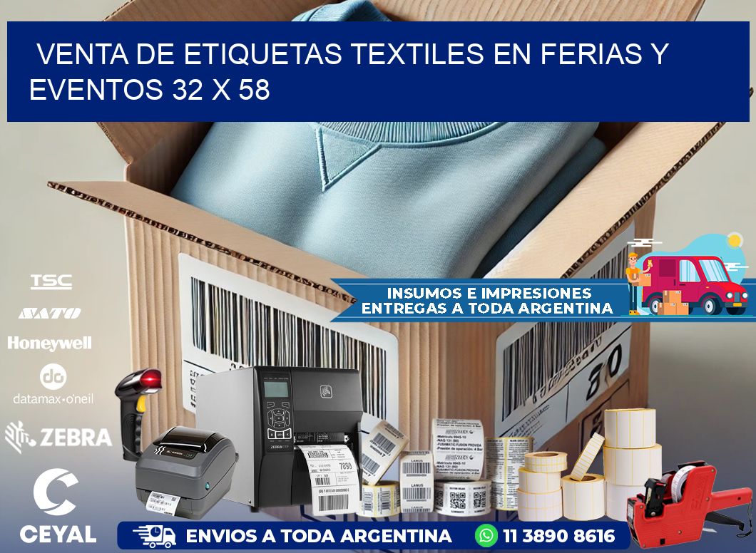 Venta de Etiquetas Textiles en Ferias y Eventos 32 x 58