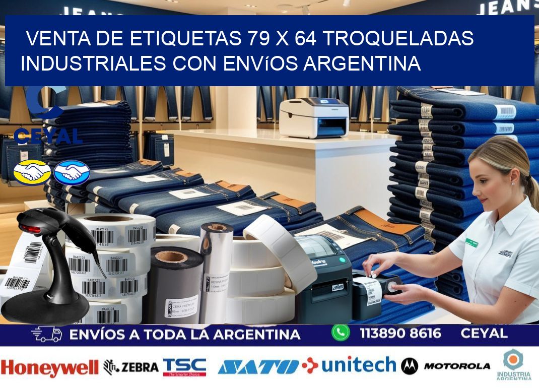 Venta de etiquetas 79 x 64 troqueladas industriales con envíos Argentina