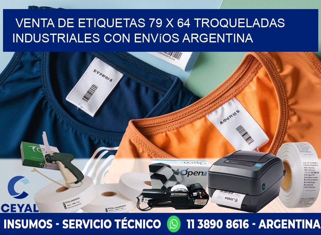 Venta de etiquetas 79 x 64 troqueladas industriales con envíos Argentina