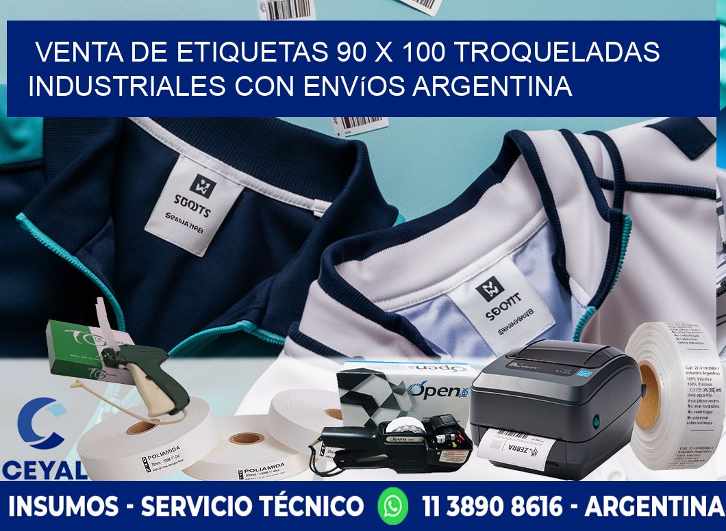 Venta de etiquetas 90 x 100 troqueladas industriales con envíos Argentina