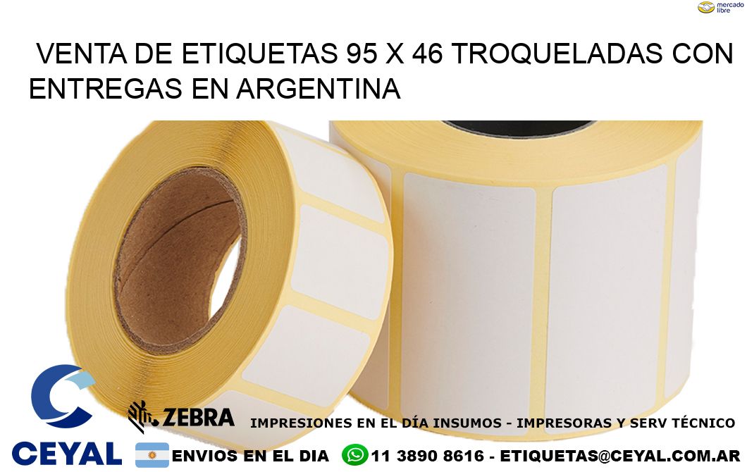 Venta de etiquetas 95 x 46 troqueladas con entregas en Argentina