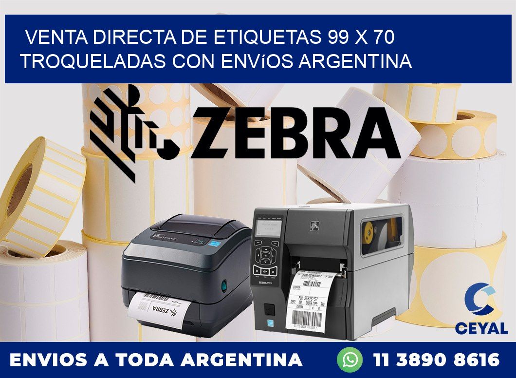 Venta directa de etiquetas 99 x 70 troqueladas con envíos Argentina