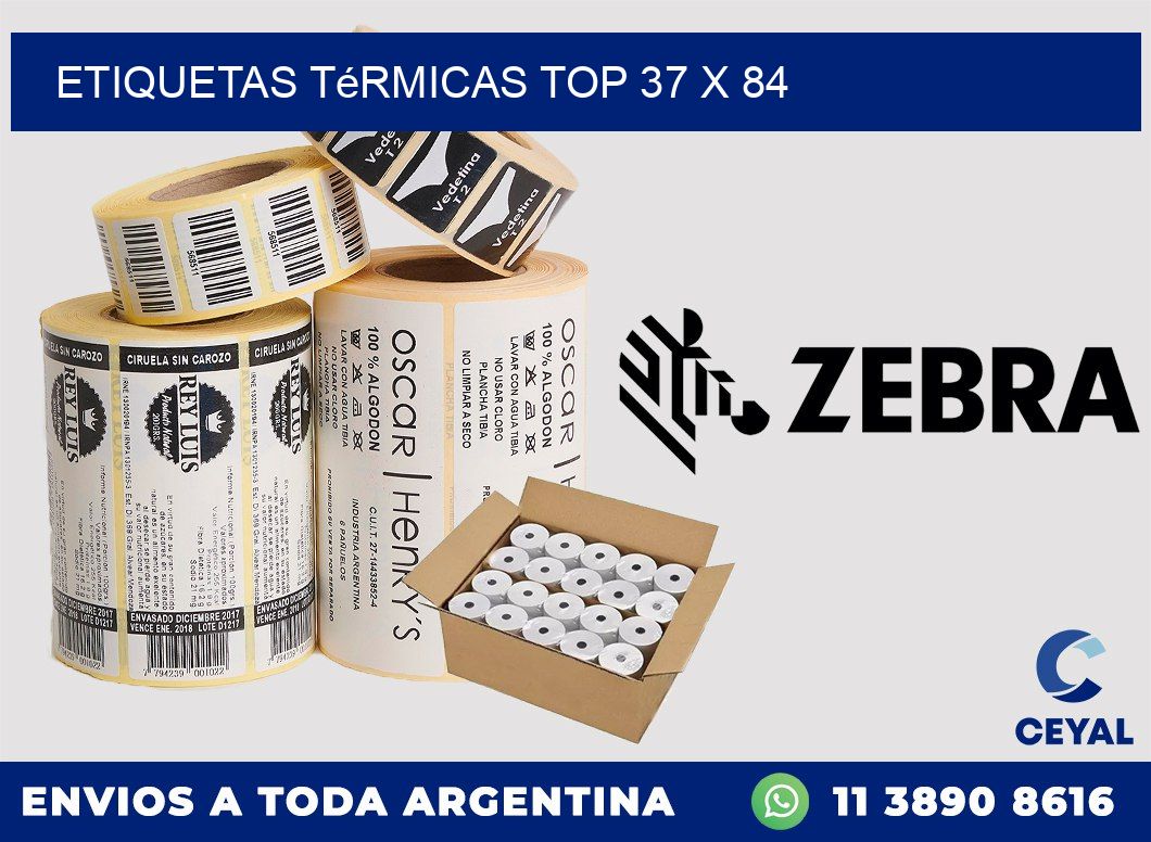 etiquetas Térmicas top 37 x 84