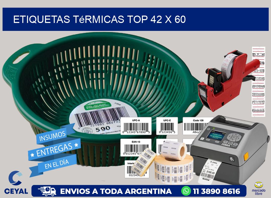 etiquetas Térmicas top 42 x 60