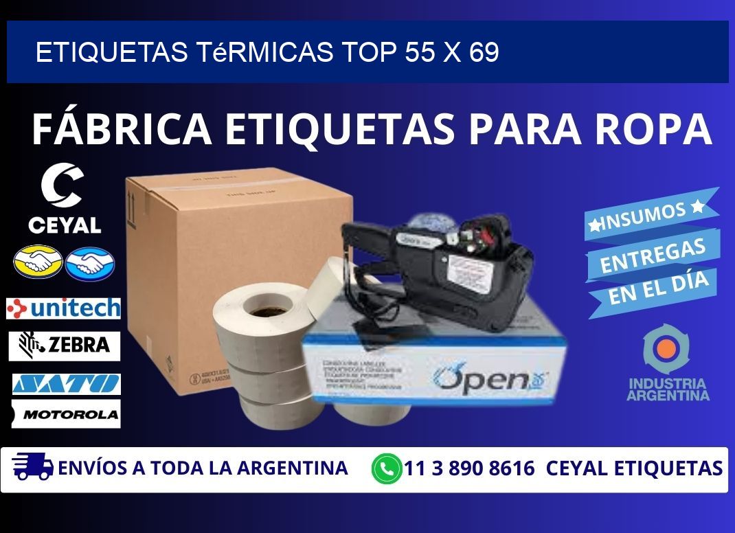 etiquetas Térmicas top 55 x 69