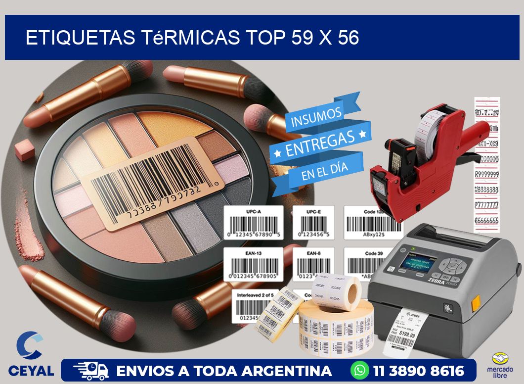 etiquetas Térmicas top 59 x 56