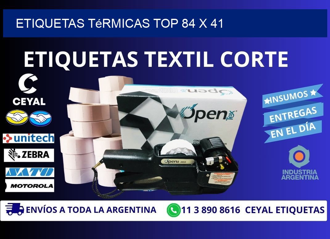 etiquetas Térmicas top 84 x 41