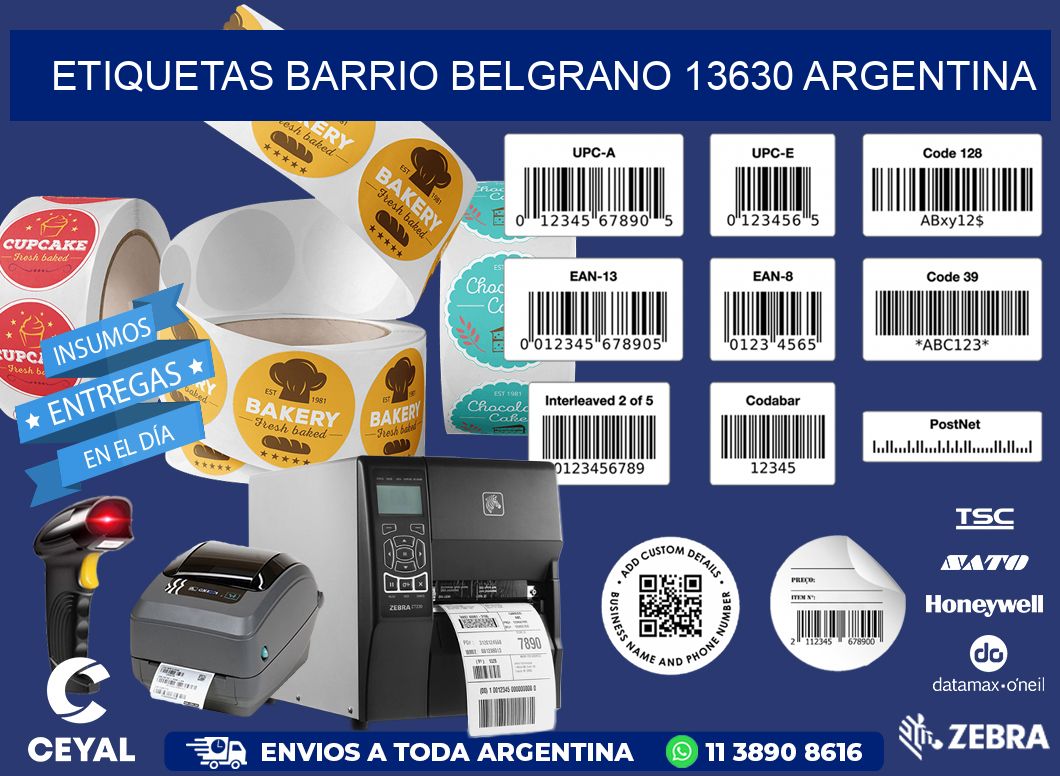 etiquetas barrio belgrano 13630 argentina