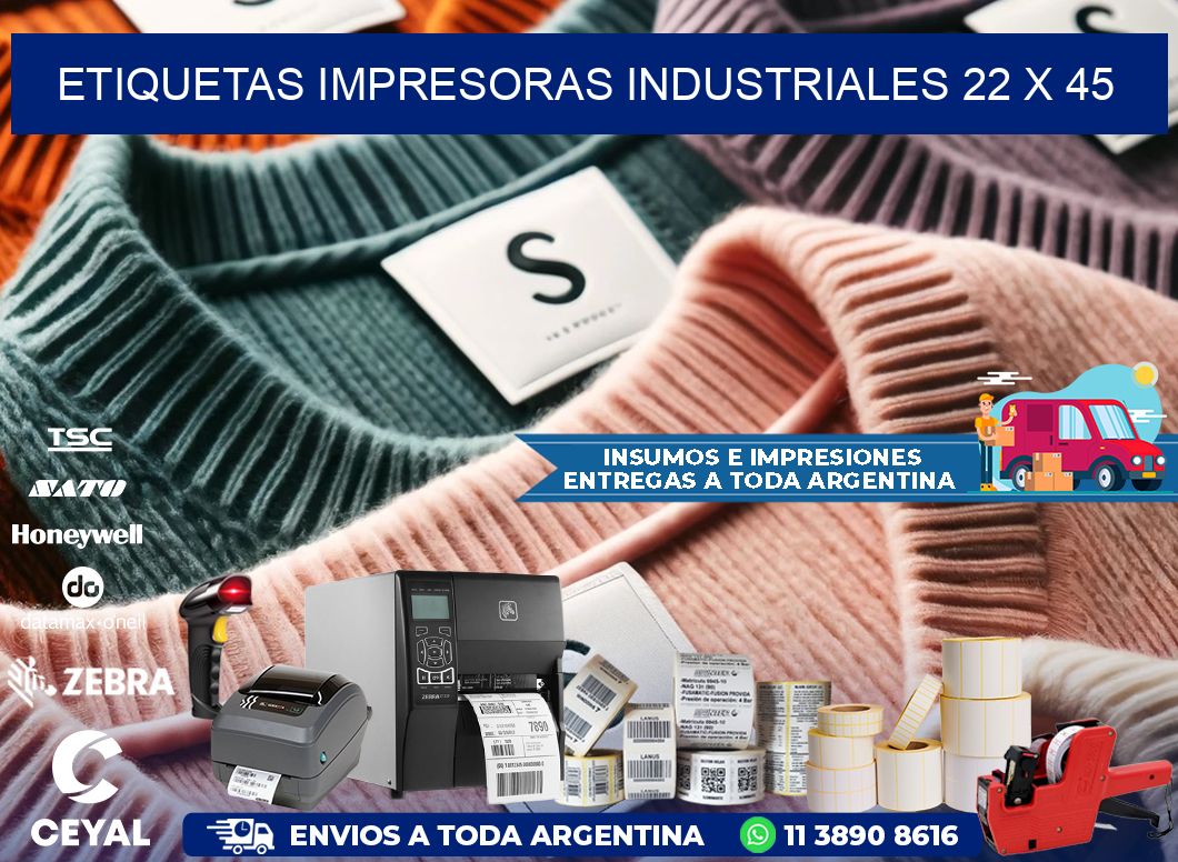 etiquetas impresoras industriales 22 x 45