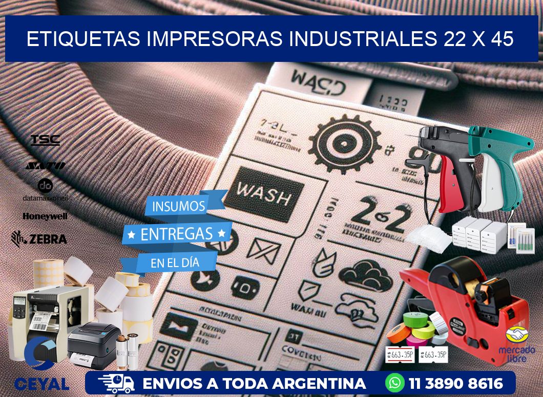 etiquetas impresoras industriales 22 x 45