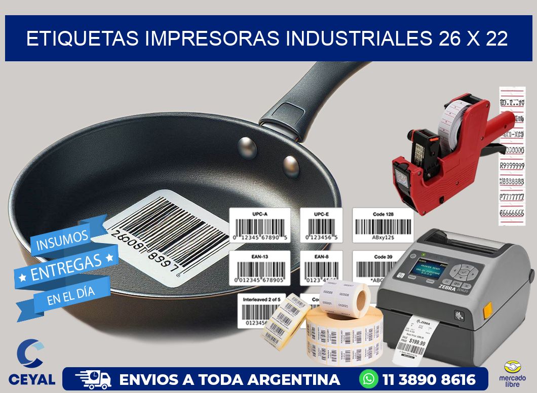 etiquetas impresoras industriales 26 x 22