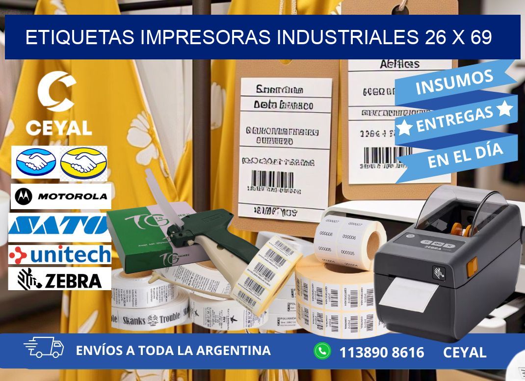 etiquetas impresoras industriales 26 x 69