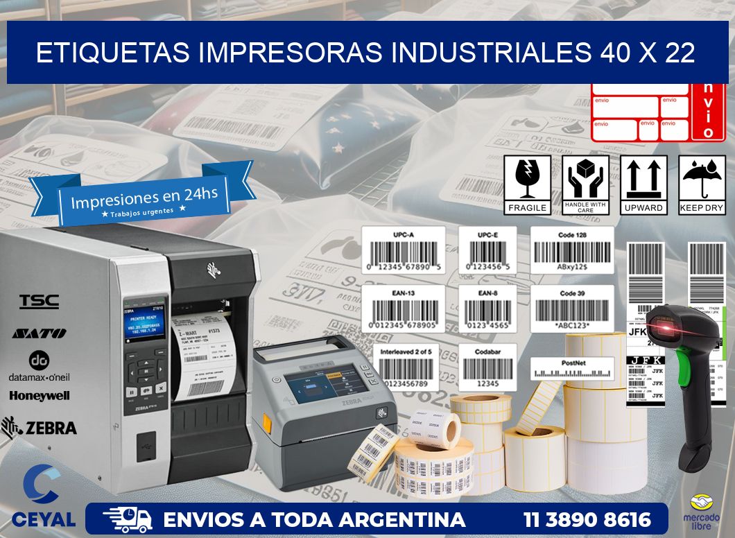 etiquetas impresoras industriales 40 x 22