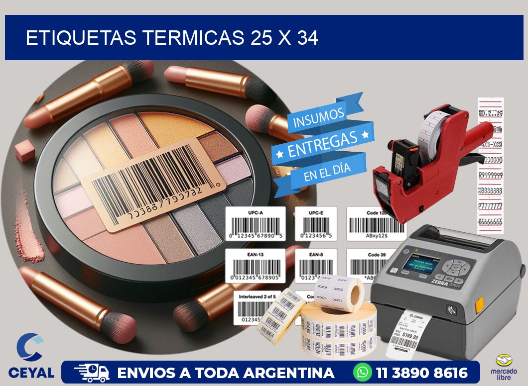 etiquetas termicas 25 x 34